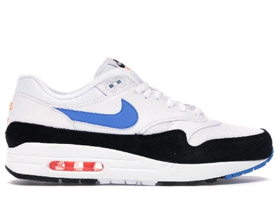 Pre-owned Nike Air Max 1 White Photo Blue Black In White/total Orange-black-photo  Blue | ModeSens