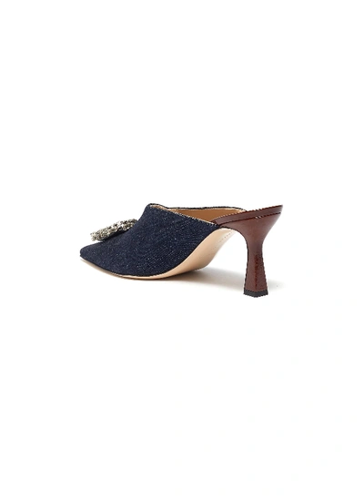 Shop Wandler 'lotte' Strass Embellished Denim Mules