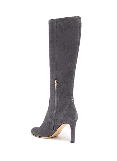 Shop Jimmy Choo 'tempe 85' Suede Knee High Boots In Grey