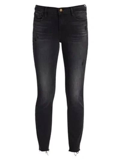 Shop Frame Le Garcon Cropped Raw Edge Jeans In Jacqueline