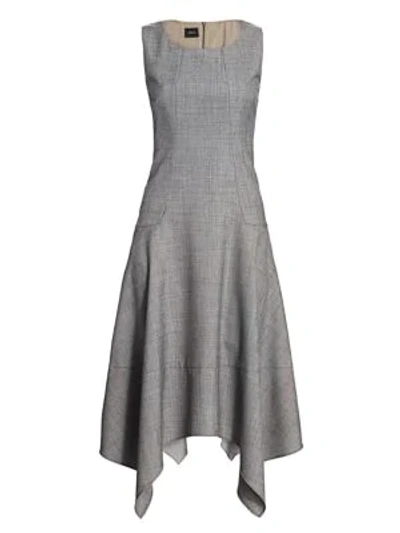 Shop Akris Sleeveless Sharkbite A-line Dress In Granite