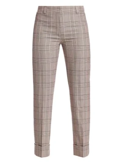 Shop Akris Women's Maxima Plaid Wool Cropped Pants In Neutral