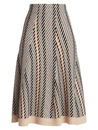 Shop Akris Women's Diagonal Jacquard Tweed A-line Skirt In Neutral