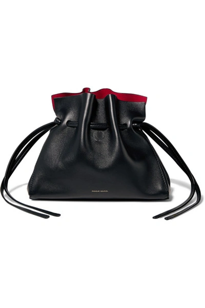 Shop Mansur Gavriel Protea Mini Leather Shoulder Bag In Black