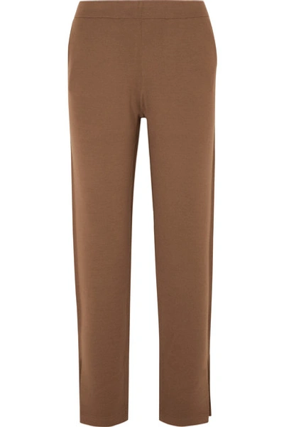 Shop Allude Wool Track Pants In Brown