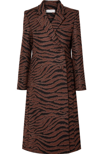 Shop Beaufille Didion Animal-jacquard Coat In Zebra Print