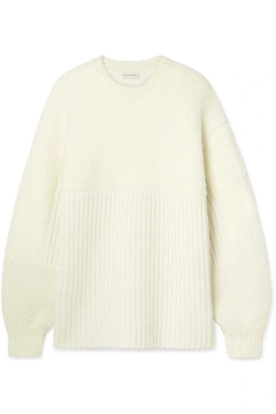 Shop By Malene Birger Joannas Oversized Paneled Wool-blend Sweater In Cream