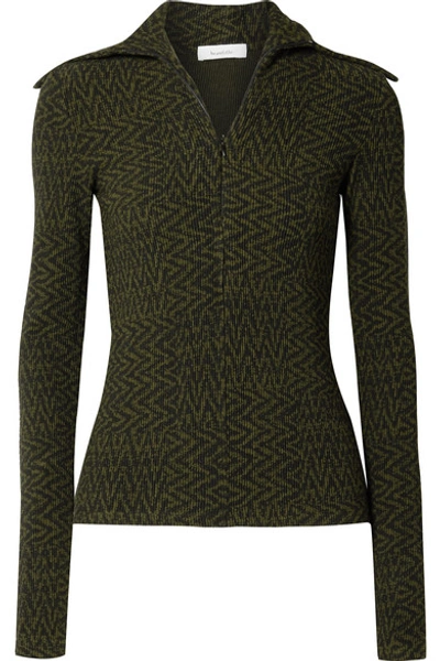 Shop Beaufille Bernini Ribbed Jacquard-knit Sweater In Black