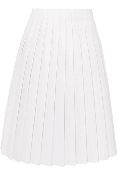 Shop Mm6 Maison Margiela Pleated Padded Shell Midi Skirt In White