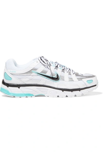 Shop Nike P-6000 Leather And Mesh Sneakers In White