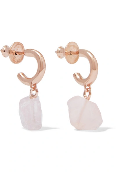 Shop Monica Vinader + Caroline Issa Rose Gold Vermeil And Rose Quartz Earrings