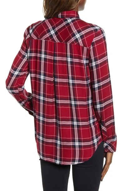 Shop Rails Hunter Plaid Shirt In Crimson Navy