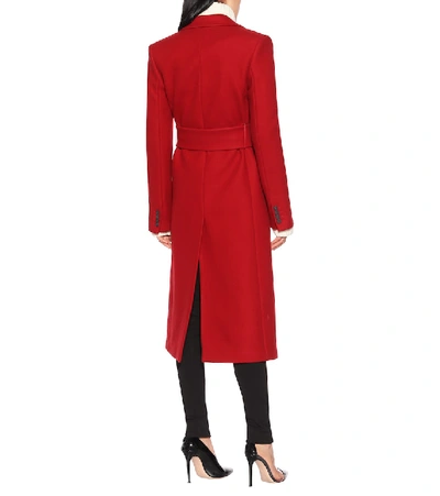 Shop Helmut Lang Wool-blend Coat In Red