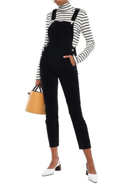 Shop 3x1 Woman Cotton-blend Velvet Overalls Black