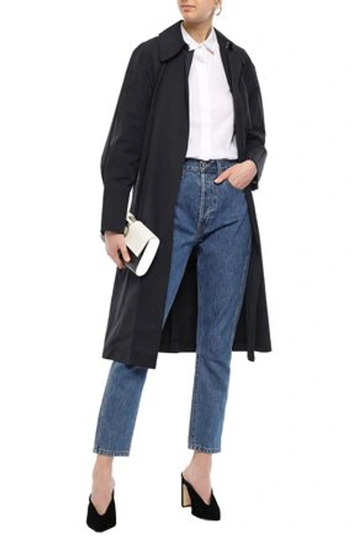Shop A.l.c Belted Twill Trench Coat In Black