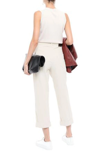 Shop Brunello Cucinelli High-rise Wide-leg Jeans In Cream