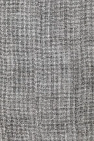 Shop Brunello Cucinelli Metallic Cashmere-blend Gauze Scarf In Gray