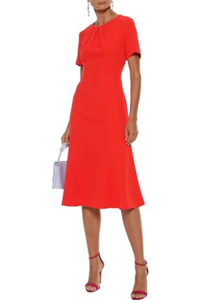 Shop Diane Von Furstenberg Rose Knotted Crepe Dress In Papaya