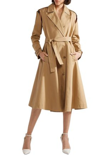 Shop Calvin Klein 205w39nyc Woman Convertible Double-breasted Cotton-twill Trench Coat Sand