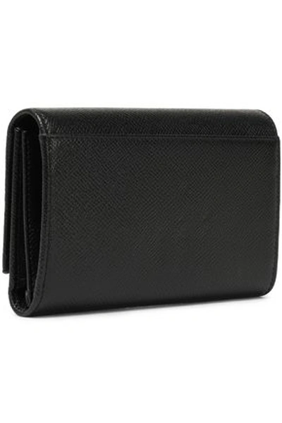 Shop Dolce & Gabbana Woman Textured-leather Wallet Black