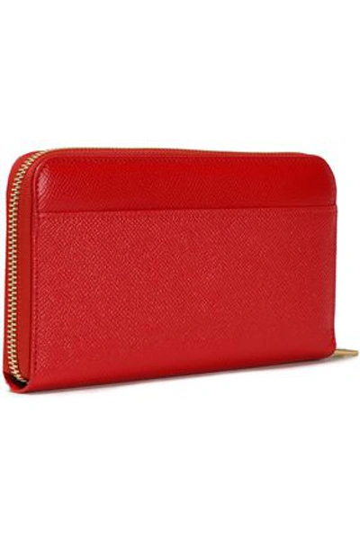 Shop Dolce & Gabbana Woman Textured-leather Continental Wallet Red