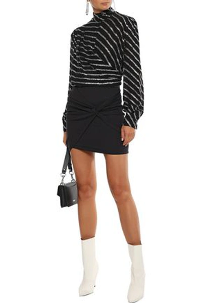 Shop Iro Diamonds Twist-front Stretch-jersey Mini Skirt In Black