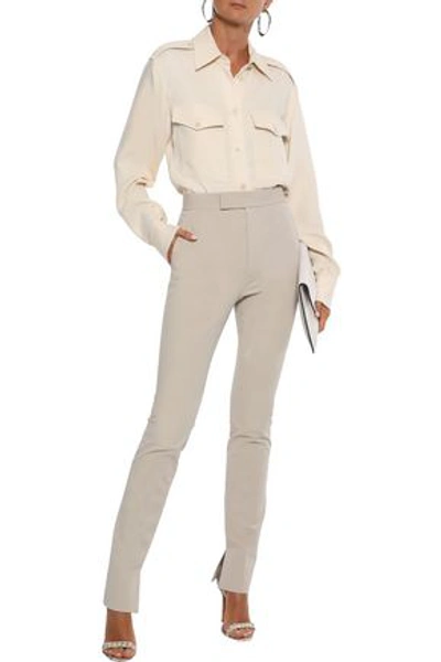 Shop Helmut Lang Rider Stretch-cotton Twill Skinny Pants In Beige