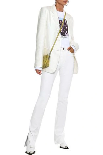 Shop Helmut Lang Hemp And Cotton-blend Blazer In Off-white
