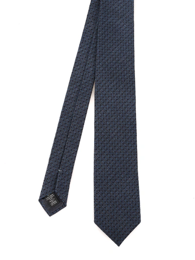 Shop Ermenegildo Zegna Powder Blue Floral Wool Tie