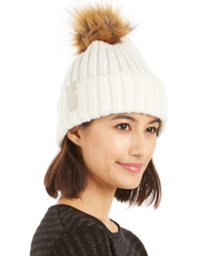 calvin klein pom pom beanie