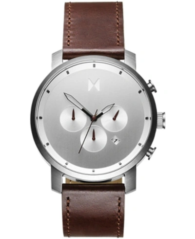 Shop Mvmt Men's Chrono Brown Leather Strap Watch 45mm