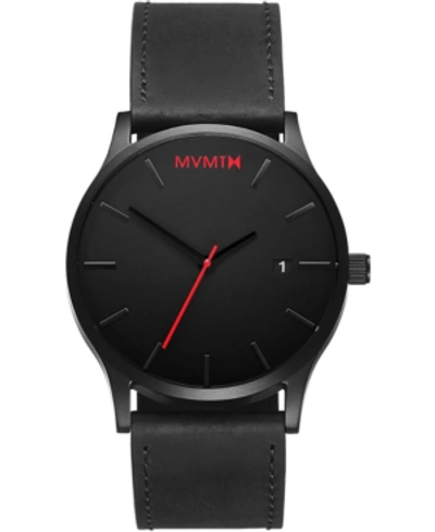 Shop Mvmt Men's Classic Black Leather Strap Watch 45mm