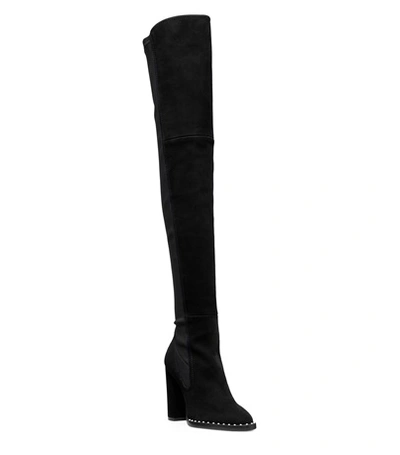 Shop Stuart Weitzman Livia Pearl Otk In Black Suede