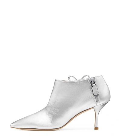 Shop Stuart Weitzman Avita 75 In Silver Metallic Nappa Leather