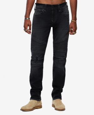 true religion black moto jeans