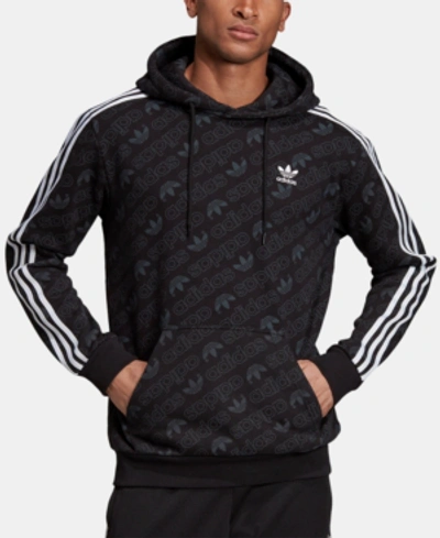 Shop Adidas Originals Adidas Men's Originals Logo-print Hoodie In Blk