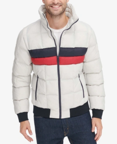 Shop Tommy Hilfiger Men's Colorblocked Quilted Puffer Jacket In Iceberg Turquoise