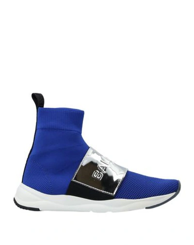 Shop Balmain Sneakers In Bright Blue