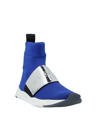 Shop Balmain Sneakers In Bright Blue
