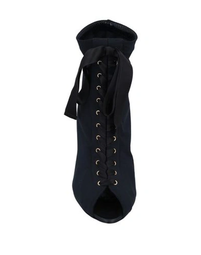 Dolce & Gabbana Black Stiletto Heels Lace Up Boots Shoes In Black