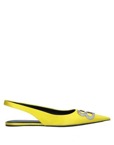 Shop Balenciaga Ballet Flats In Yellow