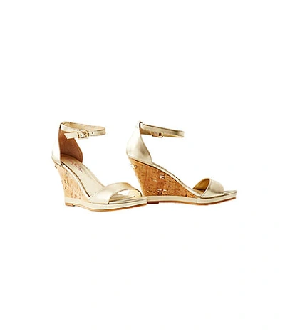 Shop Lilly Pulitzer Kayla Wedge In Gold Metallic