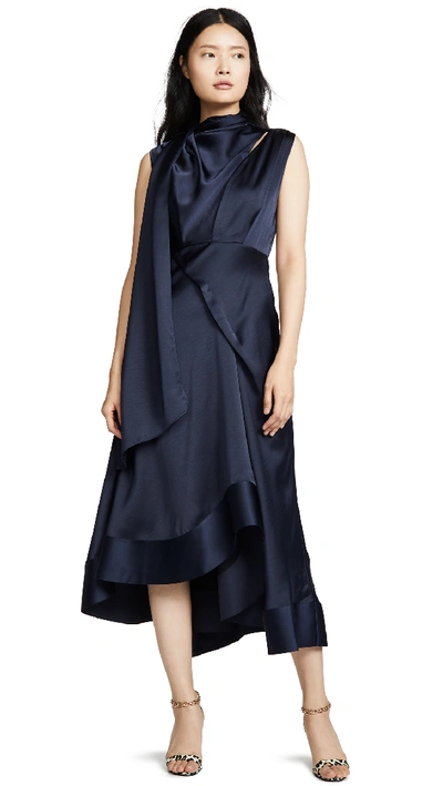 Shop Acler Dalissay Dress In Midnight