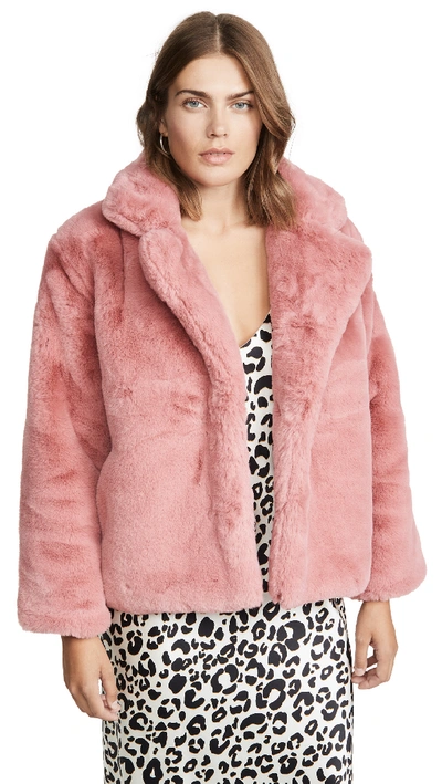 Shop Apparis Manon Faux Fur Jacket In Rose