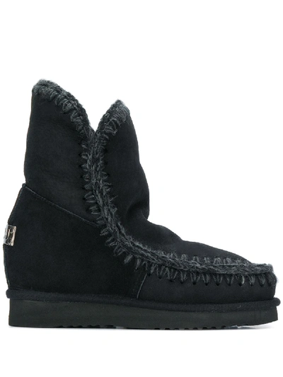 Shop Mou Suede Ankle Boots In Black