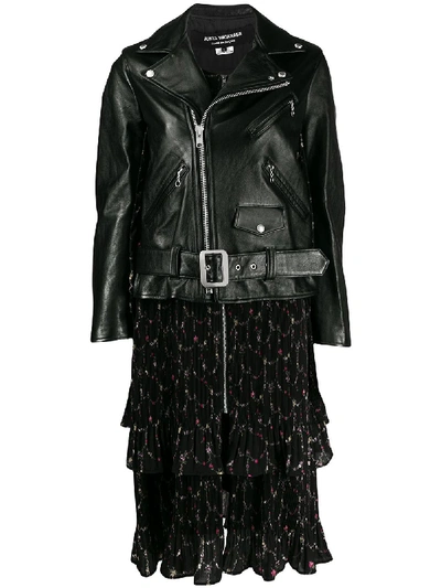 Shop Junya Watanabe Leather Jacket And Skirt Attached In Black