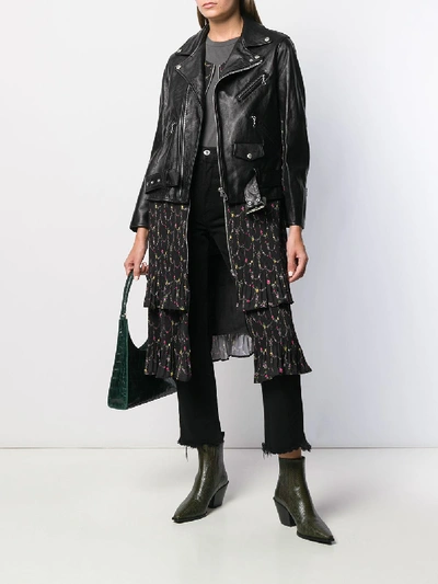 Shop Junya Watanabe Leather Jacket And Skirt Attached In Black