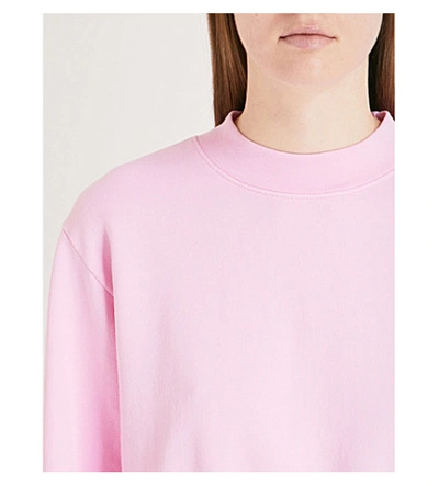 Shop Cotton Citizen Milan Cropped Cotton-jersey Sweatshirt In Light Pink