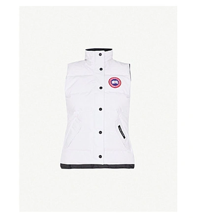 Shop Canada Goose Freestyle Sleeveless Shell-down Gilet In White