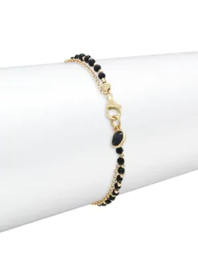 Shop Astley Clarke 14k Yellow Goldplated & Black Onyx Biography Charm Bracelet